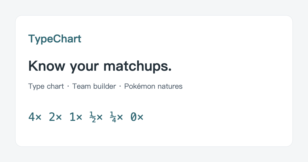 Pokémon Type Chart: Weakness Chart & Dual-Type Calculator